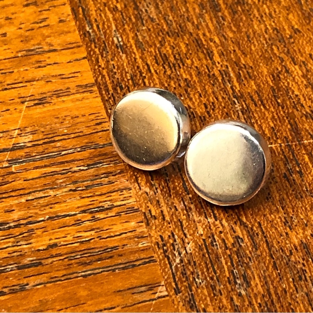 925 Silver Flat Circle Stud Disc Earrings 4 grams